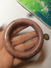 Load image into Gallery viewer, 54.3mm 100% natural plateau earth red/brown chubby round cut rose stone (Rhodonite) bangle XY81

