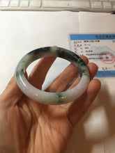 Load image into Gallery viewer, 56.2mm certified 100% natural type A dark green/purple/white jadeite jade bangle PF18-3423
