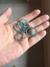 Load image into Gallery viewer, 15.5mm size 4 3/4 100% natural type A icy watery green/blue icy watery Guatemala jadeite jade band ring group PE126
