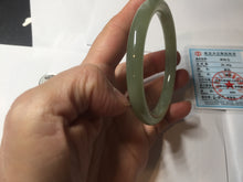 Load image into Gallery viewer, 56.2mm Certified 100% Natural icy watery light green/yellow round cut nephrite jade bangle HN32-3597
