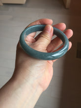 Load image into Gallery viewer, 61mm Certified Type A 100% Natural deep sea dark green/blue/gray/black Guatemala Jadeite bangle PB113-6424
