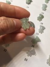 Load image into Gallery viewer, Type A 100% Natural icy watery light green sunny geen purple white clear jadeite jade cute baby bear pendant PH114 Add on item
