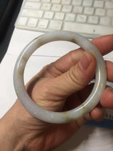 Load image into Gallery viewer, 57.2mm certified 100% natural Type A white yellow brown purple Autumn Leaf round cut jadeite jade bangle H162-6012
