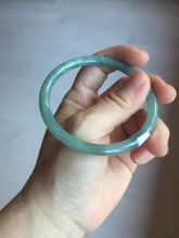 Load image into Gallery viewer, 58.5mm Certified Type A 100% Natural light green/blue/gray Guatemala slim round cut Jadeite bangle PD75-8151
