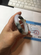Load image into Gallery viewer, 56mm certified 100% natural type A sunny green/dark green/purple/white jadeite jade bangle PF19-3425
