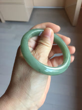 Load image into Gallery viewer, 卖了 55mm Certified Type A 100% Natural Oily Dark Green Gray Black(油青) Jadeite Jade Bangle PH258-7155
