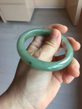 Load image into Gallery viewer, 卖了 55mm Certified Type A 100% Natural Oily Dark Green Gray Black(油青) Jadeite Jade Bangle PH258-7155
