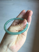 Load image into Gallery viewer, 58.5mm Certified Type A 100% Natural light green/blue/gray Guatemala slim round cut Jadeite bangle PD75-8151
