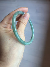 Load image into Gallery viewer, 58.5mm Certified Type A 100% Natural light green/blue/gray Guatemala slim round cut Jadeite bangle PD75-8151
