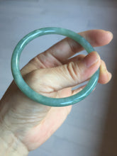 Load image into Gallery viewer, 58.5mm Certified Type A 100% Natural light green/blue/gray Guatemala slim round cut Jadeite bangle PD75-8151
