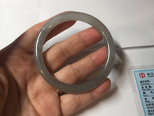 Load image into Gallery viewer, 53.2mm Certified 100% Natural gray black(灰冰) flat round cut nephrite jade bangle HN33-9075

