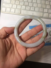 Load image into Gallery viewer, 57.2mm certified 100% natural Type A white yellow brown purple Autumn Leaf round cut jadeite jade bangle H162-6012
