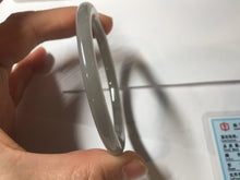 Load image into Gallery viewer, 53.2mm Certified 100% Natural gray black(灰冰) flat round cut nephrite jade bangle HN33-9075

