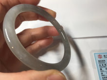 Load image into Gallery viewer, 53.2mm Certified 100% Natural gray black(灰冰) flat round cut nephrite jade bangle HN33-9075
