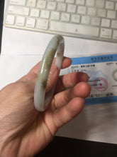 Load image into Gallery viewer, 57.2mm certified 100% natural Type A white yellow brown purple Autumn Leaf round cut jadeite jade bangle H162-6012
