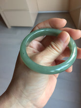 Load image into Gallery viewer, 52.5mm Certified Type A 100% Natural Oily Dark Green Gray Black(油青) Oval Jadeite Jade Bangle PH257-7126
