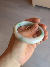 Load image into Gallery viewer, 54.5mm Certified 100% natural Type A sunny green/white jadeite jade bangle BM31-0361
