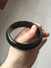 Load image into Gallery viewer, 61.2mm 100% Natural dark green/black meteorite Stellar Night sky nephrite bangle HN91-1026
