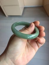 Load image into Gallery viewer, 52.5mm Certified Type A 100% Natural Oily Dark Green Gray Black(油青) Oval Jadeite Jade Bangle PH257-7126

