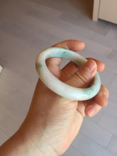 Load image into Gallery viewer, 54.5mm Certified 100% natural Type A sunny green/white jadeite jade bangle BM31-0361
