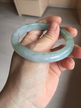 Load image into Gallery viewer, 56.8mm Certified 100% natural Type A icy watery oily dark green/gray(淡油青) jadeite jade bangle PB174-0353
