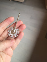 Load image into Gallery viewer, 100% natural Type A sunny green red white Jadeite Bead flower hair clip PD167
