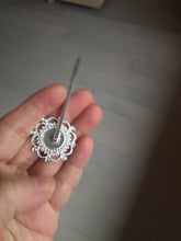 Load image into Gallery viewer, 100% natural Type A sunny green red white Jadeite Bead flower hair clip PD167
