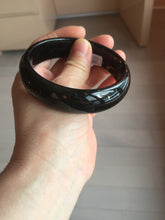 Load image into Gallery viewer, 61.2mm 100% Natural dark green/black meteorite Stellar Night sky nephrite bangle HN91-1026
