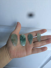 Load image into Gallery viewer, 100% natural type A icy watery light green/dark green jadeite jade leaf pendant group AZ100
