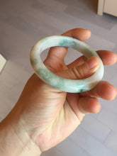 Load image into Gallery viewer, 54.5mm Certified 100% natural Type A sunny green/white jadeite jade bangle BM31-0361
