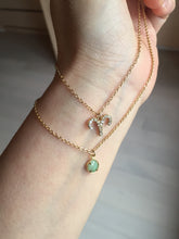 Load image into Gallery viewer, 100% natural Type A sunny green Jadeite Bead Aries Sparkle Charm Two-Layer pendant Necklace PD165
