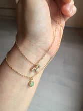 Load image into Gallery viewer, 100% natural Type A sunny green Jadeite Bead Aries Sparkle Charm Two-Layer pendant Necklace PD165
