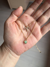Load image into Gallery viewer, 100% natural Type A sunny green Jadeite Bead Aries Sparkle Charm Two-Layer pendant Necklace PD165
