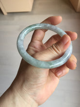 Load image into Gallery viewer, 57.4mm Certified Type A 100% Natural light green purple gray round cut Jadeite Jade bangle BQ60-6887
