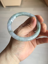 Load image into Gallery viewer, 57.4mm Certified Type A 100% Natural light green purple gray round cut Jadeite Jade bangle BQ60-6887
