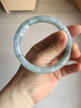 Load image into Gallery viewer, 57.4mm Certified Type A 100% Natural light green purple gray round cut Jadeite Jade bangle BQ60-6887
