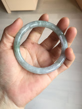 Load image into Gallery viewer, 57.4mm Certified Type A 100% Natural light green purple gray round cut Jadeite Jade bangle BQ60-6887
