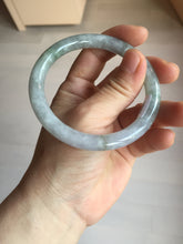 Load image into Gallery viewer, 57.4mm Certified Type A 100% Natural light green purple gray round cut Jadeite Jade bangle BQ60-6887
