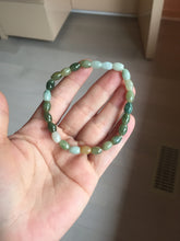 Load image into Gallery viewer, 100% natural type A dark green brown green white olive(Lulutong) jadeite jade beads bracelet group PB225
