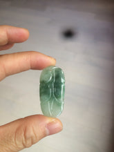 Load image into Gallery viewer, 100% natural type A icy watery light green/dark green jadeite jade leaf pendant group AZ100
