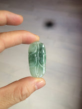 Load image into Gallery viewer, 100% natural type A icy watery light green/dark green jadeite jade leaf pendant group AZ100
