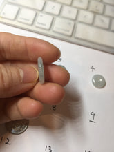 Load image into Gallery viewer, 13.4-16.6mm Type A 100% Natural icy watery light green white gray Jadeite Safety Guardian Button donuts pendant PF21 Add on item
