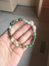 Load image into Gallery viewer, 100% natural type A dark green brown green white olive(Lulutong) jadeite jade beads bracelet group PB225
