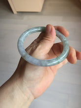Load image into Gallery viewer, 57.4mm Certified Type A 100% Natural light green purple gray round cut Jadeite Jade bangle BQ60-6887
