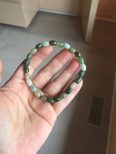Load image into Gallery viewer, 100% natural type A dark green brown green white olive(Lulutong) jadeite jade beads bracelet group PB225
