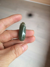 Load image into Gallery viewer, 100% Natural dark green blessed melon Jadeite Jade pendant AQ70

