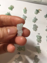 Load image into Gallery viewer, Type A 100% Natural icy watery light green sunny geen purple white clear jadeite jade cute baby bear pendant PH114 Add on item
