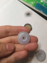 Load image into Gallery viewer, 100% Natural green/white/purple jadeite Jade Safety Guardian Button(donut) Pendant/worry stone AX29
