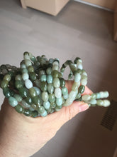 Load image into Gallery viewer, 100% natural type A dark green brown green white olive(Lulutong) jadeite jade beads bracelet group PB225
