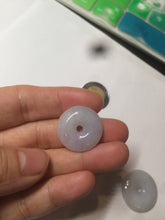 Load image into Gallery viewer, 100% Natural green/white/purple jadeite Jade Safety Guardian Button(donut) Pendant/worry stone AX29
